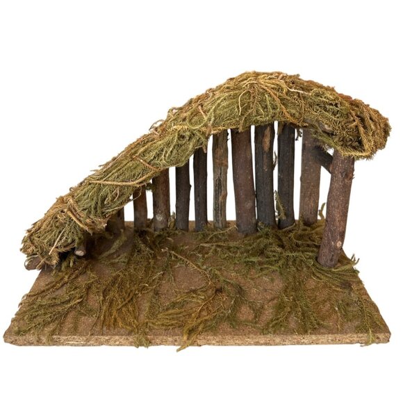 Vintage 90s Miracle of Bethlehem Hand-Painted Porcelain Nativity Set Wood Manger - Picture 7 of 11